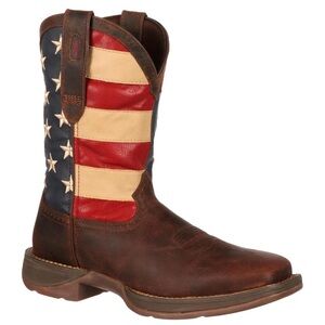 Men's Durango Workin' Rebel American Flag Steel-Toe Western Boots Size 10.5